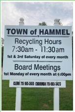 Town of Hammel Recycling Hours and Board Meetings